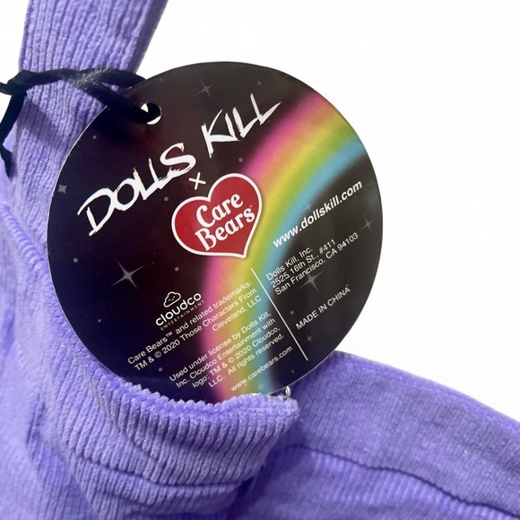 Dolls Kill x Care Bears purple corduroy pinafore dress 1X - Picture 6 of 7